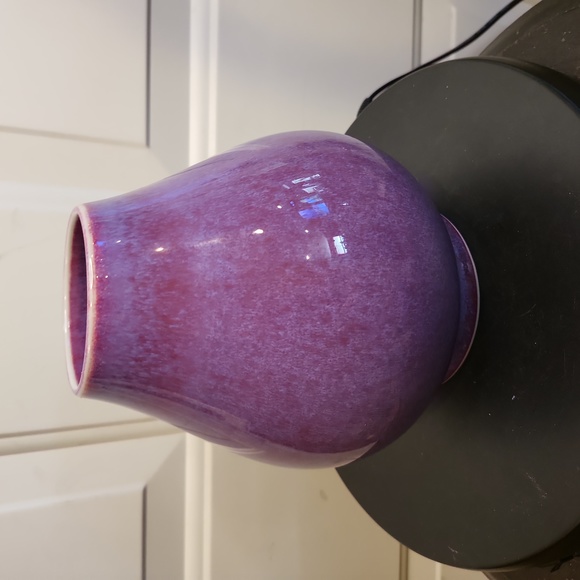 Other - Chinese Plum Flambe Glaze Vase Signed M P w/ Chop Mark